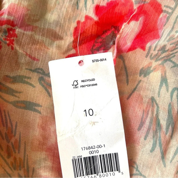 Banana Republic Floral Midi Dress size 10 lined pink flowers. New with tag. - Picture 2 of 8